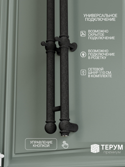 Полотенцесушитель Винтаж 2 120х10 Черный лак