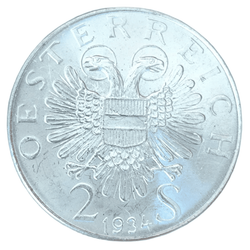 Монета 2 шиллинга 1934 "Смерть Энгельберта Дольфуса"