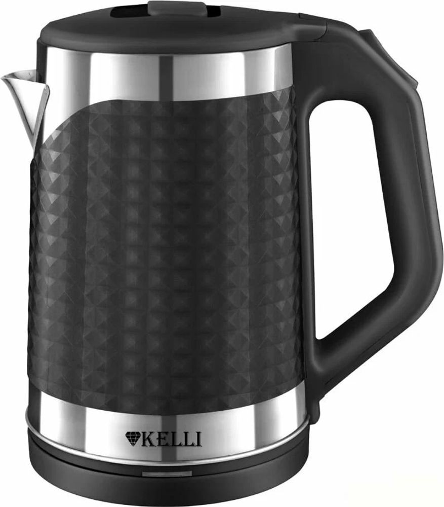 Чайник электрический 1,8 л KELLI KL-1372 двойной корпус пластиковый + нержавеющая сталь, двойная стенка, световой индикатор, мощность 2200 Вт