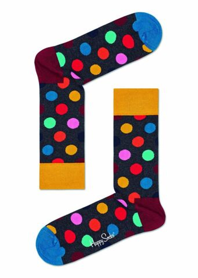 Черные носки Big Dot Sock в цветной горох (Размер: 29) (Цвет: черный)