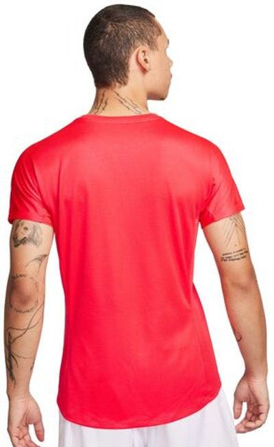 Мужская теннисная футболка Nike Rafa Challenger Dri-Fit Tennis Top - siren red/white