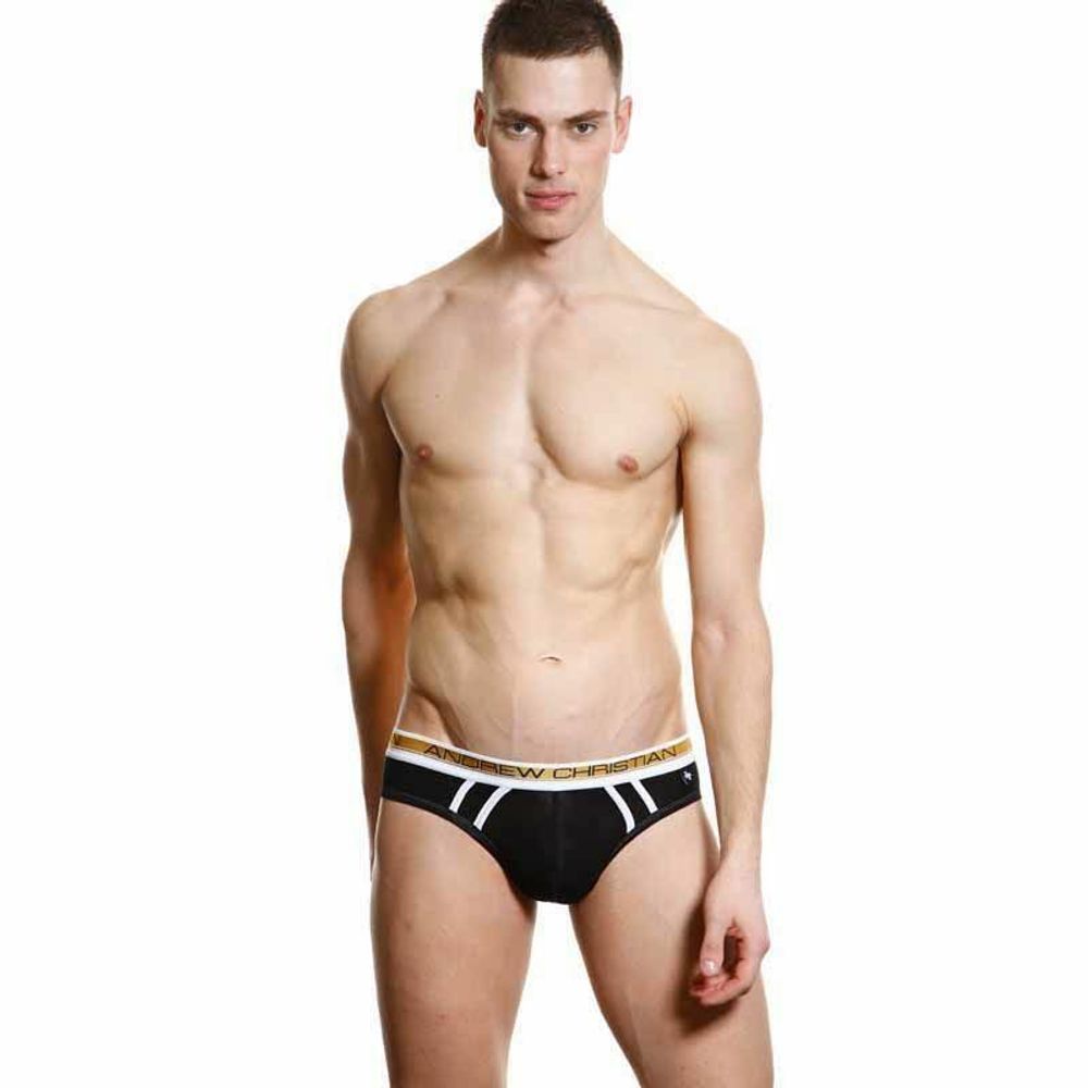 Мужские трусы брифы черные Andrew Christian Slim Focus Brief Black