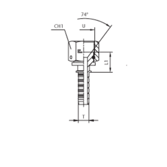 Фитинг DN 05 JIC (Г) 1/2 (штифтованная гайка)