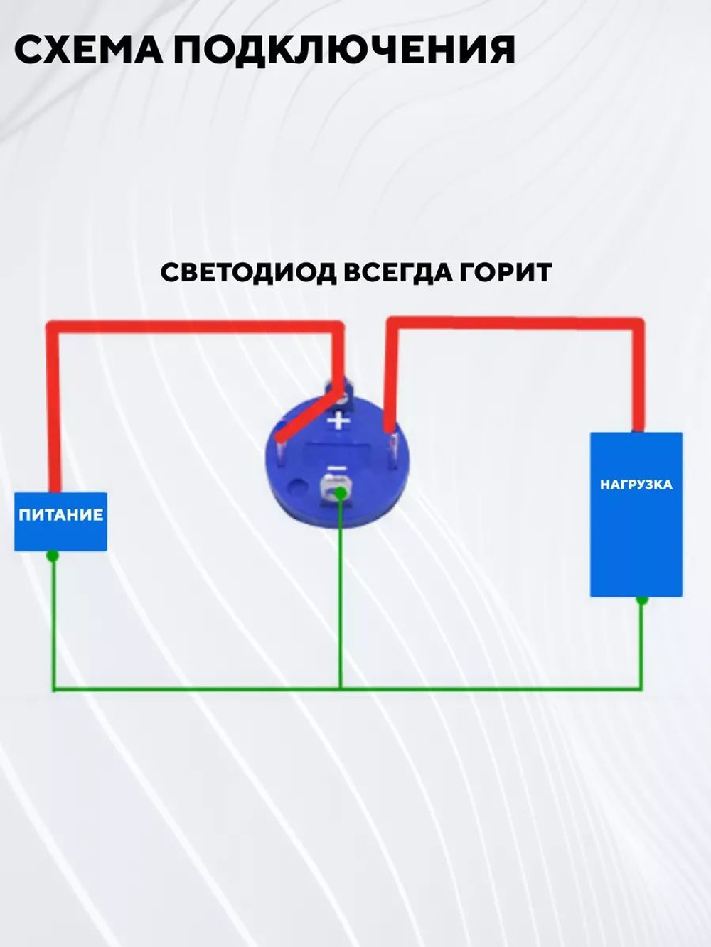 Кнопка встраиваемая в корпус металлическая с индикатором (12-24 В, 12 мм)