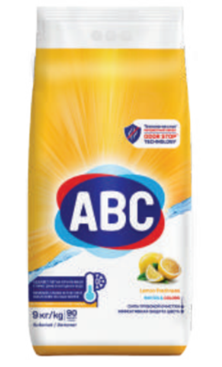 Порошок для стирки белья АВС Лимон 9000 GR x 1