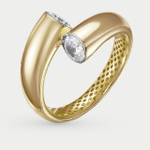 Кольцо женское из желтого золота 585 пробы с фианитами (арт. дф110296рл)