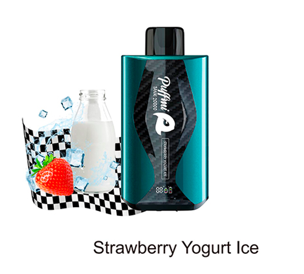 Puffmi 20000 Strawberry yogurt ice - Клубничный йогурт-лёд купить в Москве с доставкой по России