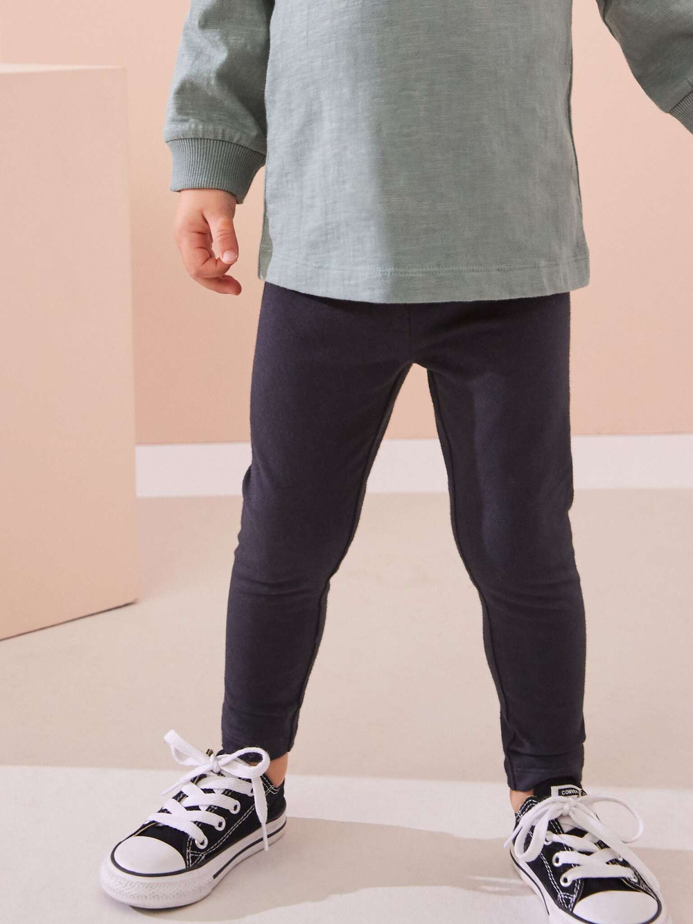 Лонгслив и легинсы в комплекте для мальчика Next 650-024, Зеленый, Черный