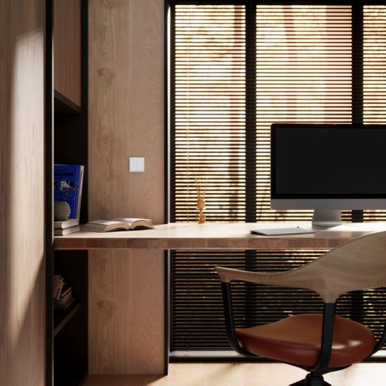 Выключатель встраиваемый VOLTUM S70 для жалюзи 10А, (белый матовый)