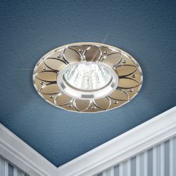 KL42 SL/GD Светильник ЭРА литой алюминевый MR16,12V/220V, 50W серебро/золото | Алюминиевые встраиваемые светильники