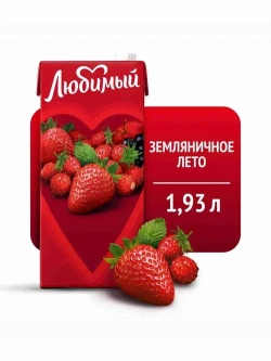 Напиток сокосодержащий Любимый Земляничное Лето, 1,93 л
