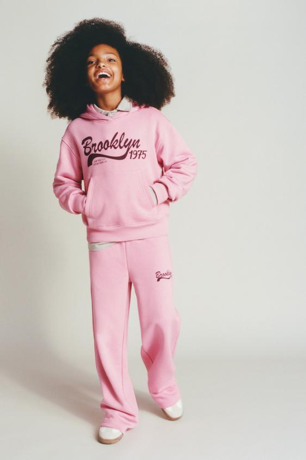 ZARA БРЮКИ WIDE LEG ИЗ МЯГКОЙ ТКАНИ С НАДПИСЬЮ, РОЗОВЫЙ