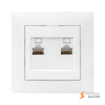Валенсия розетка компьютерная RJ-45 2-местная белая EKF PROxima