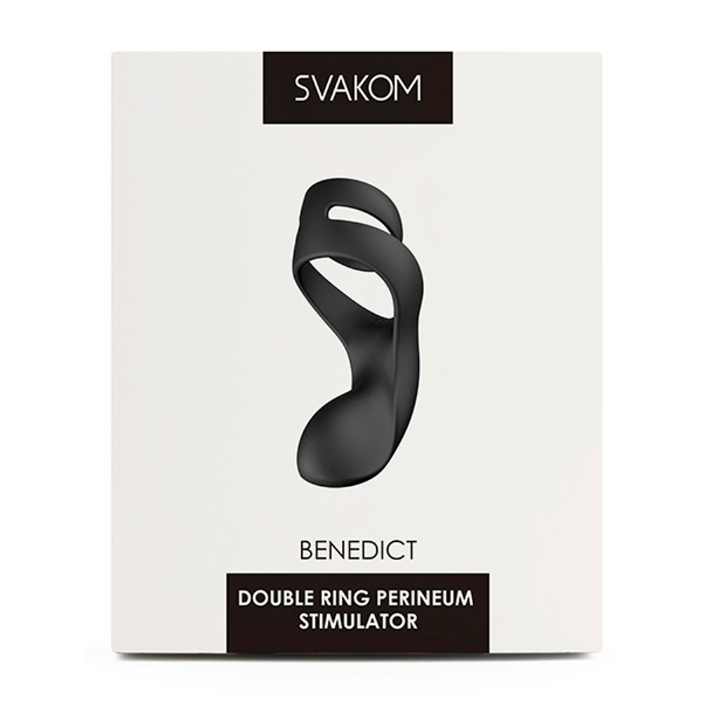 Черное эрекционное кольцо для стимуляции промежности Svakom Benedict Double Ring Perineum Stimulator SL01