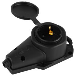 Колодка ЭРА KX-1e-B-IP44 каучуковая с заземлением 1 розетка 16A IP44 черная