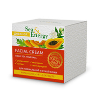 Крем дневной для нормальной и сухой кожи лица с экстрактом папайи и мирта Sea&Energy Facial Cream 50мл