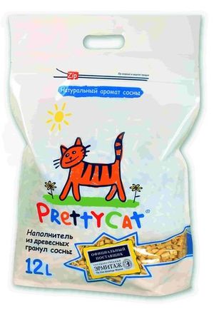 Наполнитель древесный для кошачьих туалетов, PrettyCat "Wood Granules"