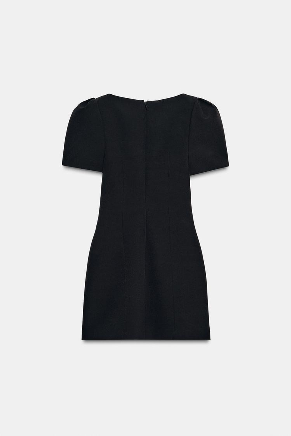 ZARA КОРОТКОЕ ПЛАТЬЕ СО СКЛАДКАМИ И КАРМАНАМИ, ЧЕРНЫЙ