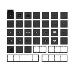Donel R98 METAL вороненая сталь накладка для розетки Schuko с зарядным устройством USB A+C