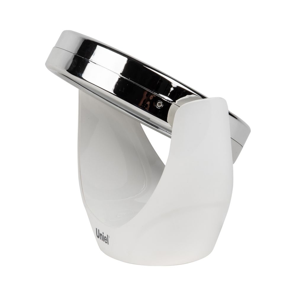 TLD-592 White-LED-13Lm-6000K-3АА Настольный светильник зеркало. На батарейках 3AAне в-к. Сенсорный выключатель. Белый. ТМ Uniel