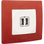 Розетка USB тип А / тип А 3000мА 15Вт - белый ETIKA Legrand