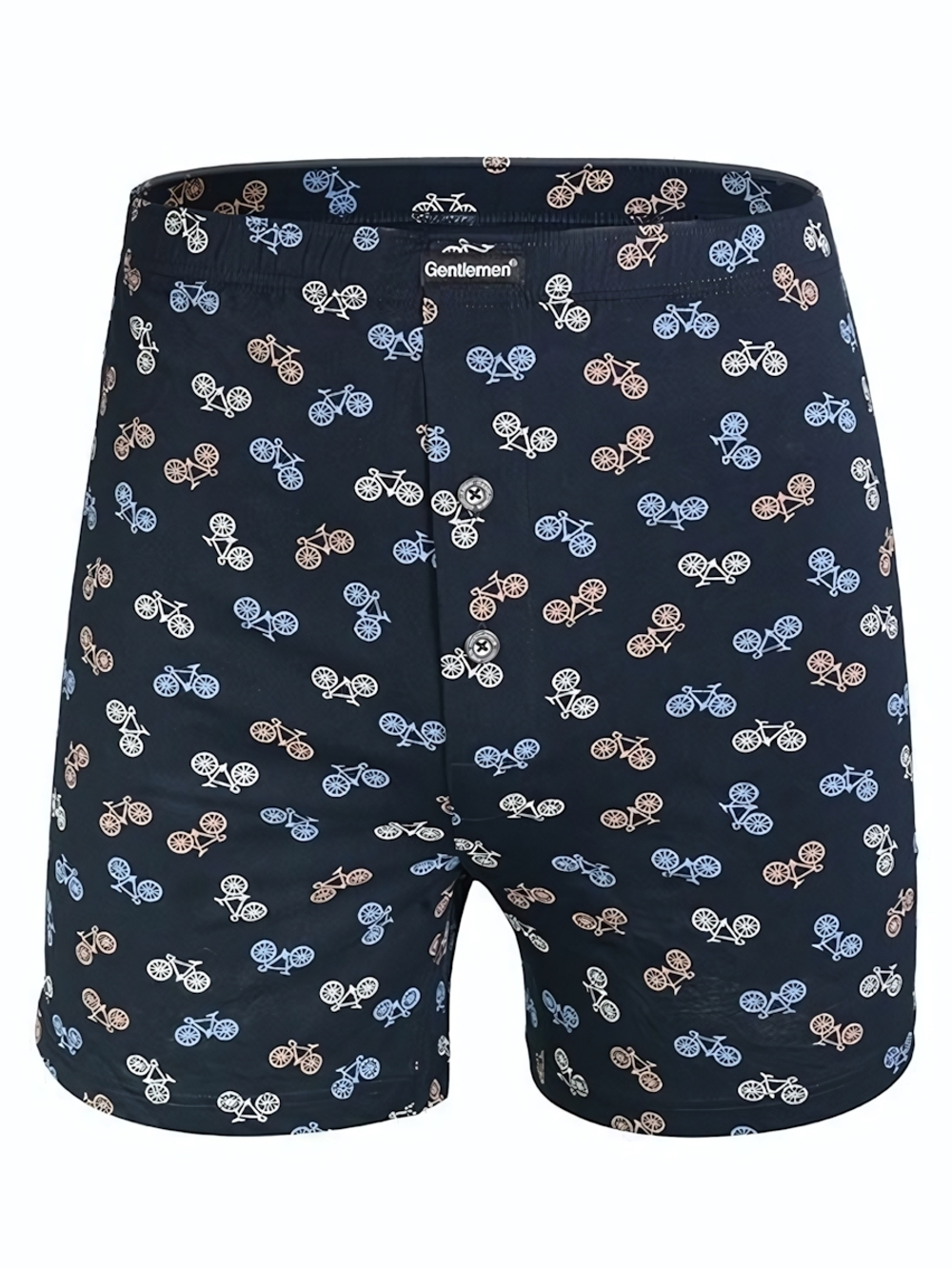 Мужские боксеры с принтом в виде велосипедов (Размер: XL) (Цвет: темно-синий)