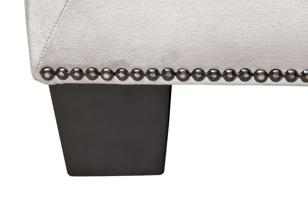 Диван трехместный Garda Decor Sanremo велюровый светло-серый