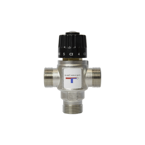 Клапан термосмесительный 3/4'' нар/нар/нар боковое смешение 35-60 град VRT