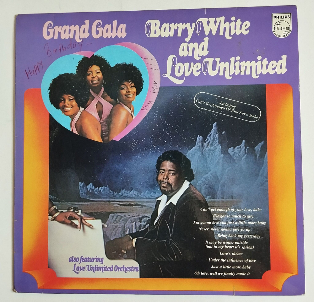 Винтажная виниловая пластинка LP Barry White And Love Unlimited Also Featuring Love Unlimited Orchestra Grand Gala (Germany 1973)