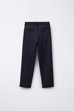 ZARA БРЮКИ С ПОЯСОМ В РУБЧИК, МОРСКОЙ СИНИЙ