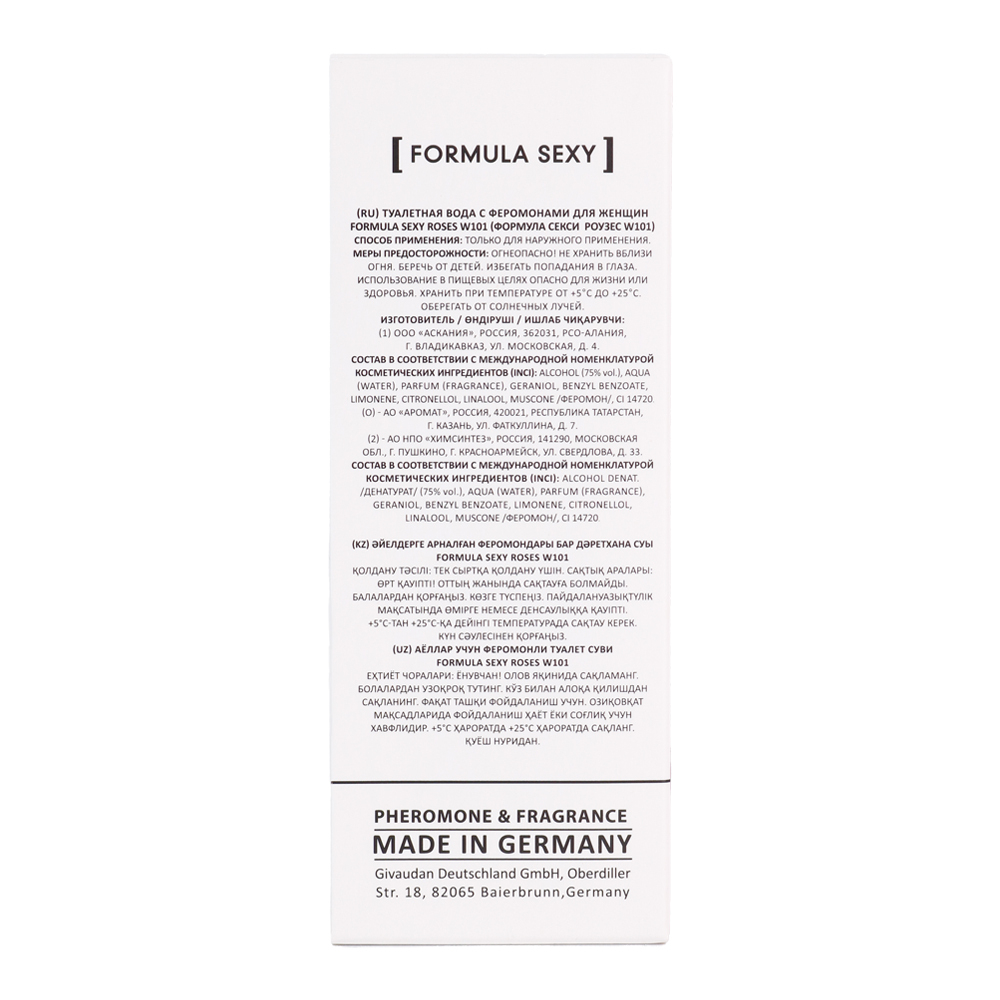 Вода туалетная c феромонами Formula Sexy Roses W101 (Формула Секси Роузес W101) – 30ml for women