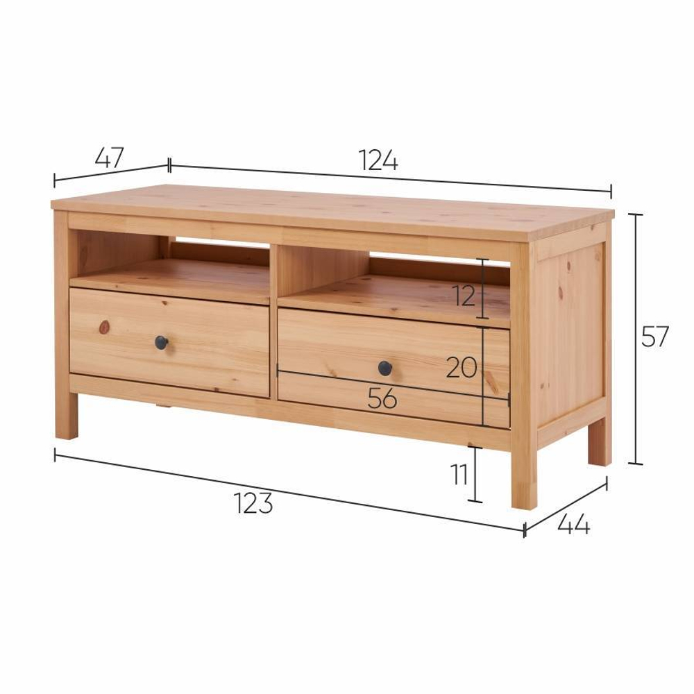 Тумба под ТВ Хемнэс Hemnes/ Кымор, 124х47х57 см, светло-коричневый