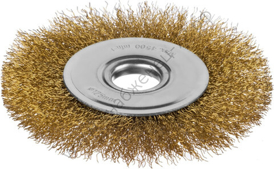 MIRAX 125 мм, витая латунированная стальная проволока, 0.3 мм, Щетка-крацовка дисковая (35141-125)