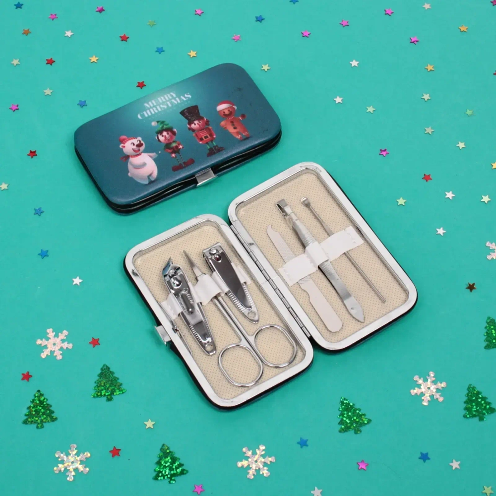 Набор для маникюра в футляре 6 предметов «New Bon Salon - Новогодние приключения»,11*6,5см