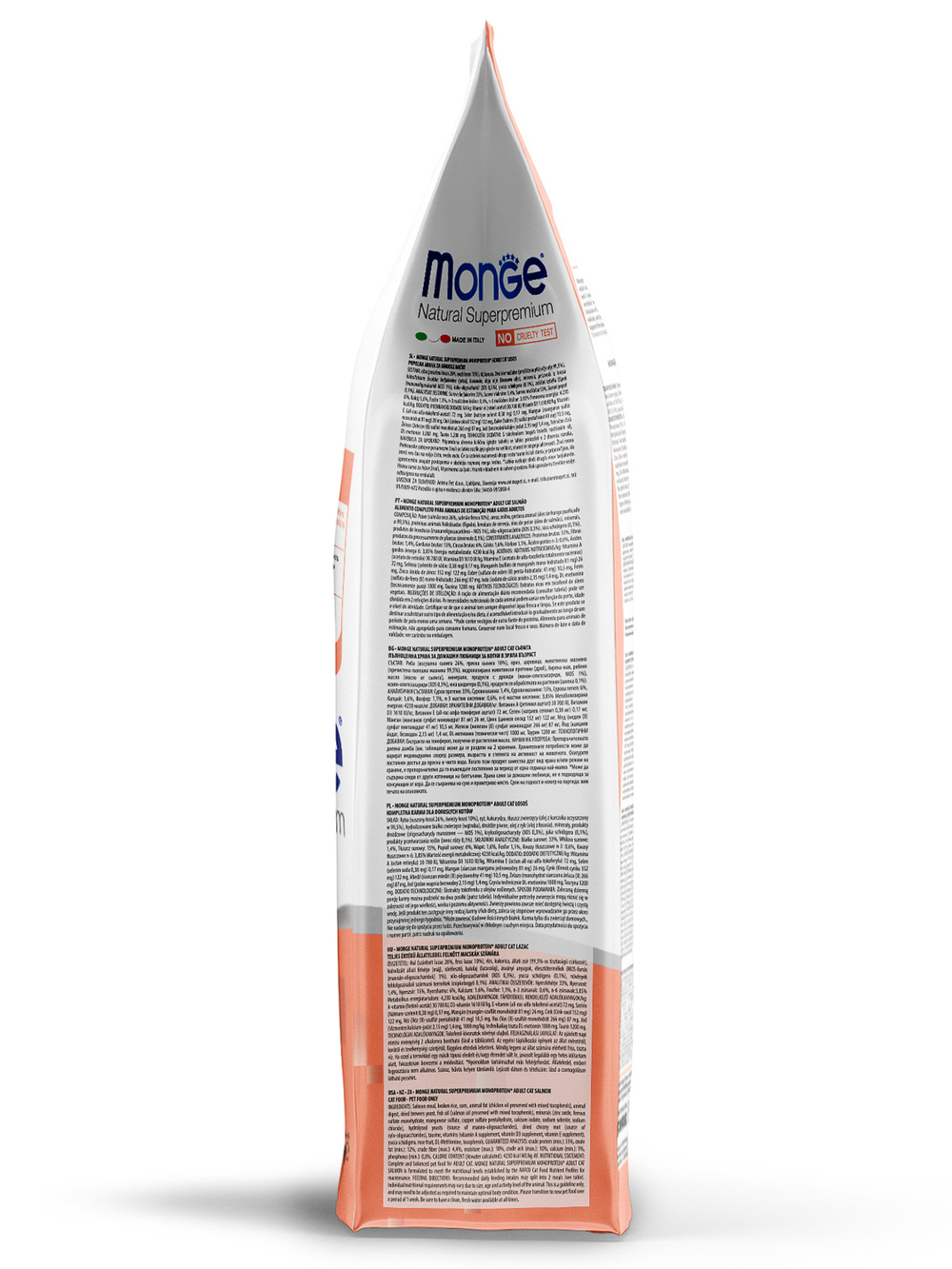 Гипоаллергенный корм Monge Monoprotein Adult для взрослых кошек с лососем, 1,5 кг