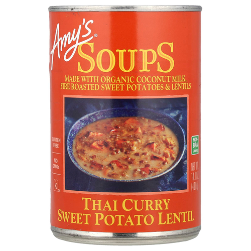 Amy's, Soups, тайский карри, батат и чечевица, 400 г (14,1 унции)