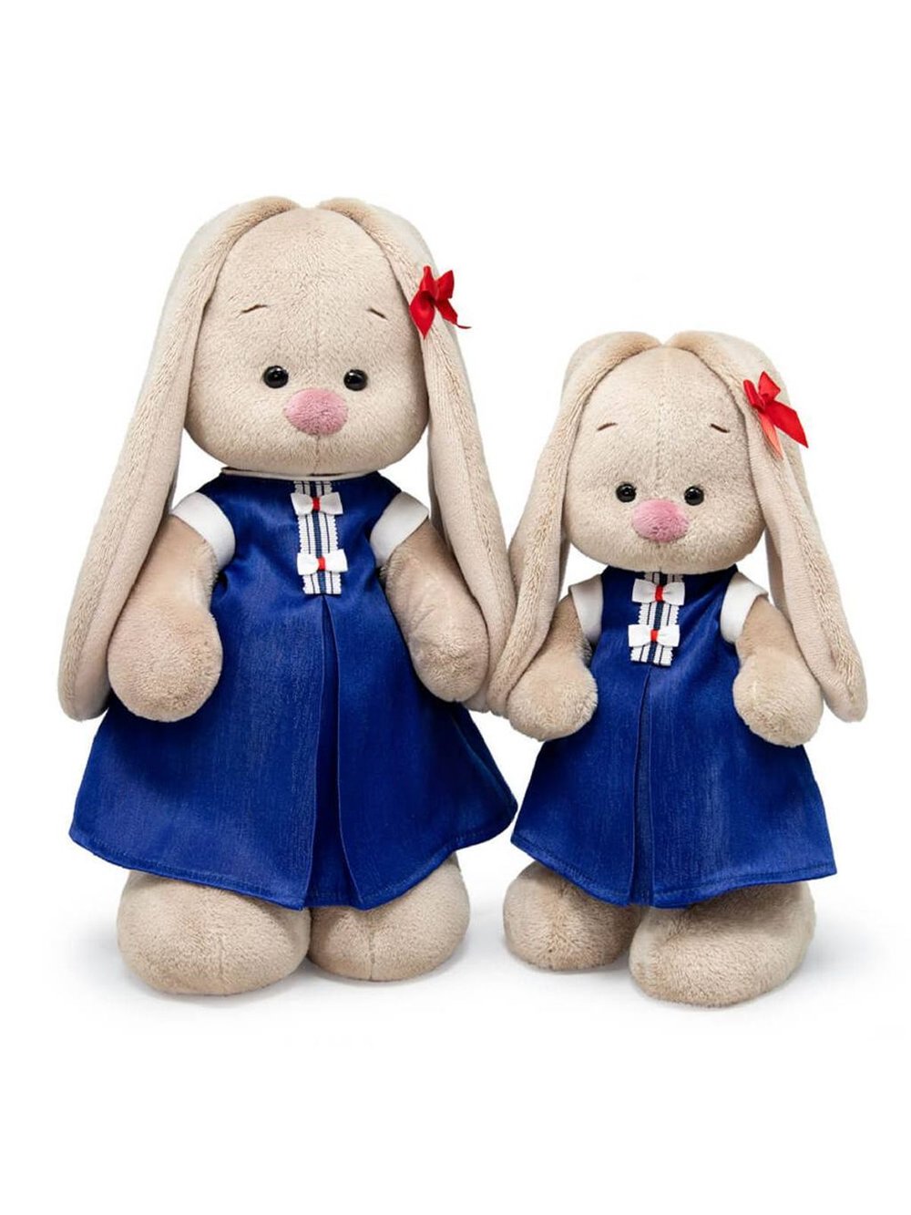 Мягкая игрушка Зайка Ми в синем платье 25 см
