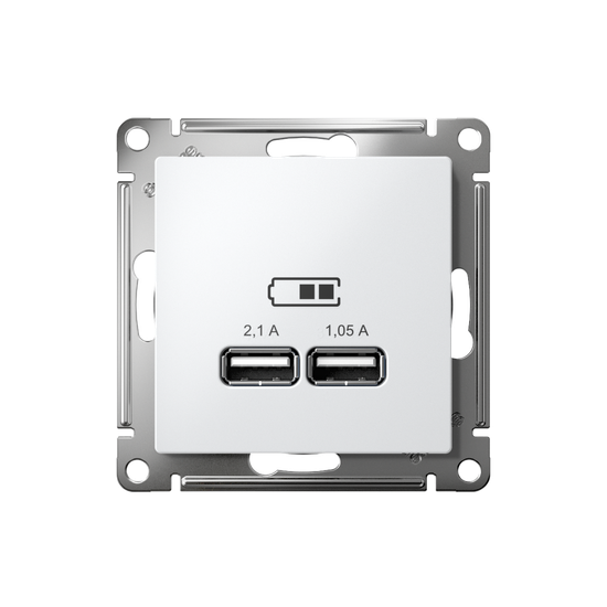 Розетка USB AtlasDesign тип A+A 5В 1х2.1А 2х1.05А механизм бел. SE ATN000133
