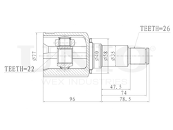 ШРУС внутренний UNIO CVJ-30067