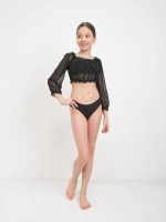 купальник раздельный 3 в 1 с топом кроп парео