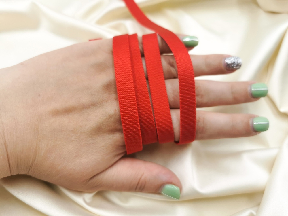 _Бретелечная резинка, 10мм, ОПТ, красная, (Арт: BR640/10-100), уп