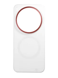 Защитный чехол для Vivo X300 c MagSafe белый с красным кольцом (White-Red)