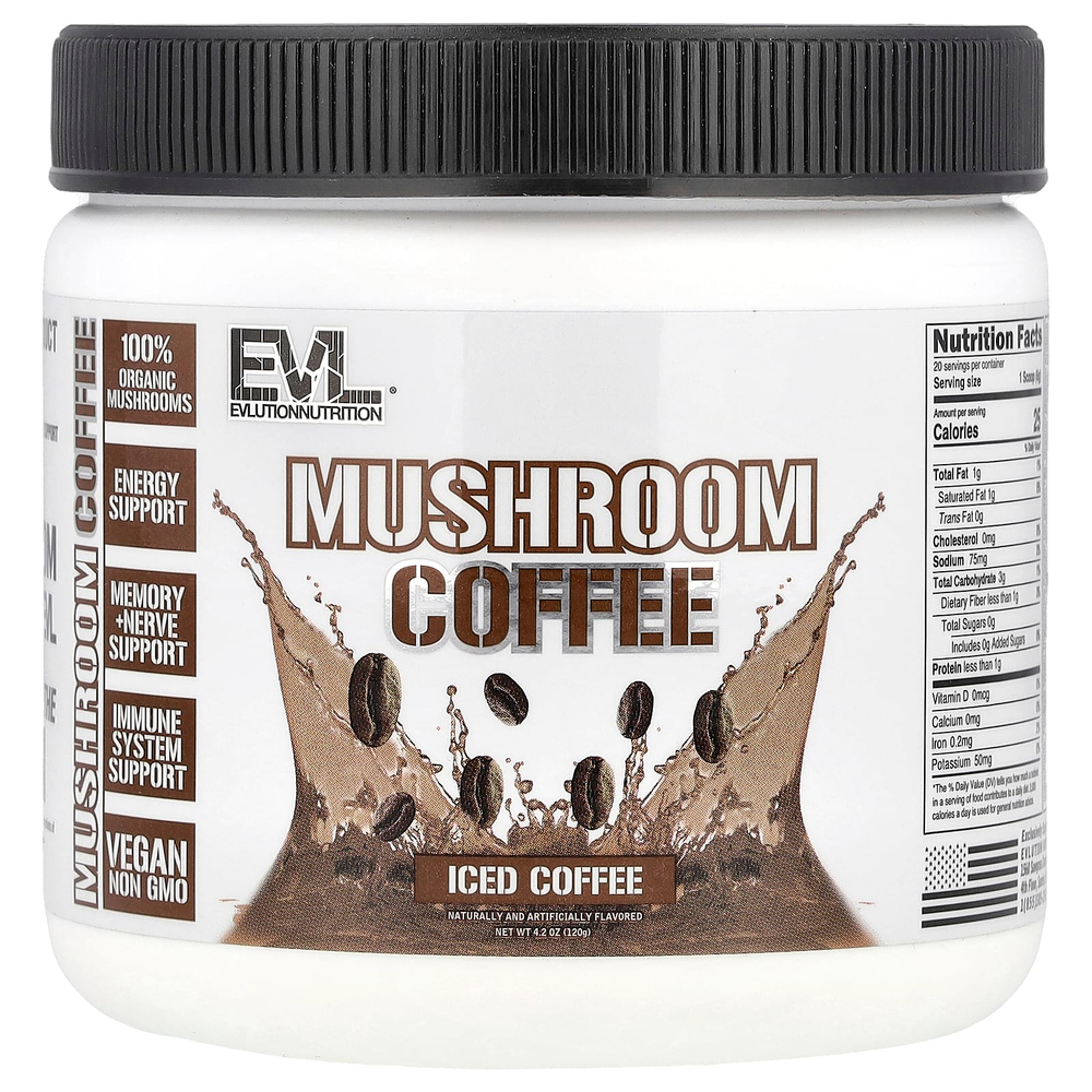 EVLution Nutrition, грибной кофе, холодный кофе, 120 г (4,2 унции)