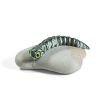 Гибкая игрушка-антистресс, змея с глазами, 3D печать, 13 см., болотный цвет