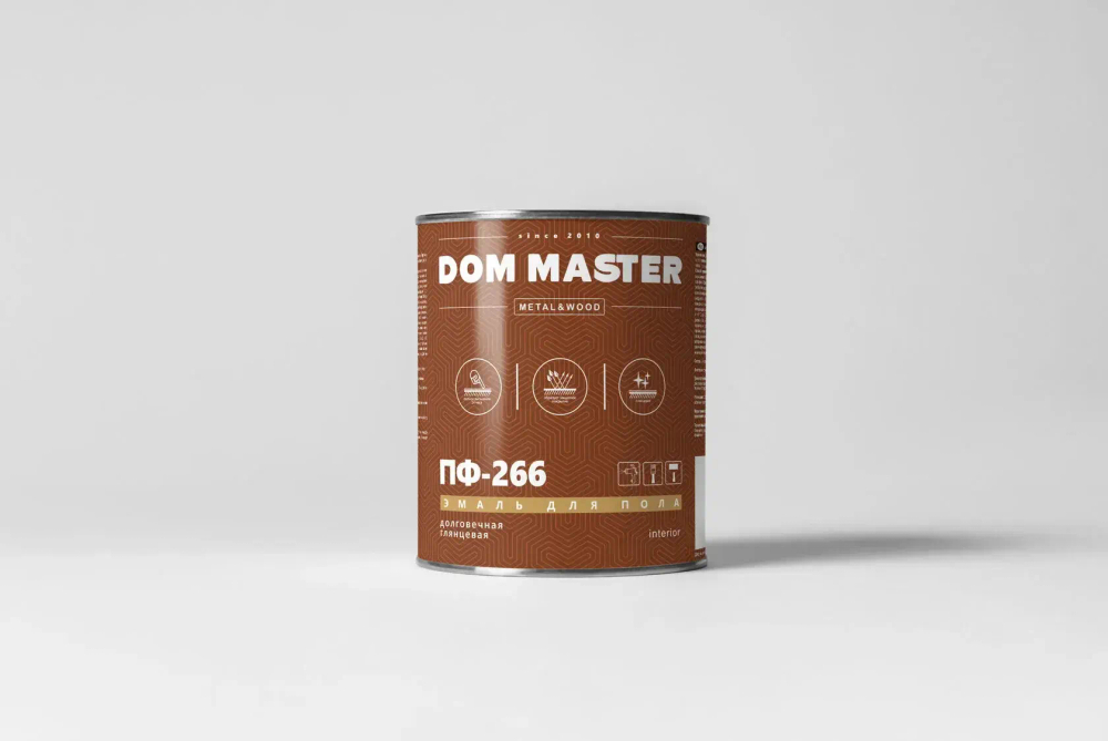 DOM MASTER Эмаль ПФ-266 красно-коричневая 2,6кг (НОВОКОЛОР)