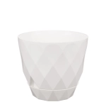 Горшок для цветов пластиковый 1,3л d-14,5см «Laurel» с поддоном белый