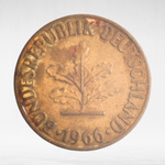 Germany, 10 Pfennigs, 1966, (Hamburg Mint - "J"), VF