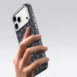 Чехол с MagSafe для смартфона iPhone 17 Pro Max, от Dux Ducis, серия Moro Series Magnetic (дизайнерский рисунок черного цвета)