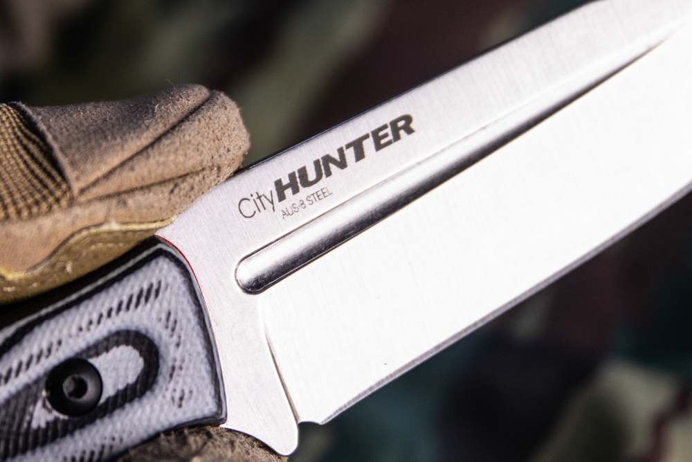 Туристичеcкий нож CityHunter AUS-8 Stonewash White