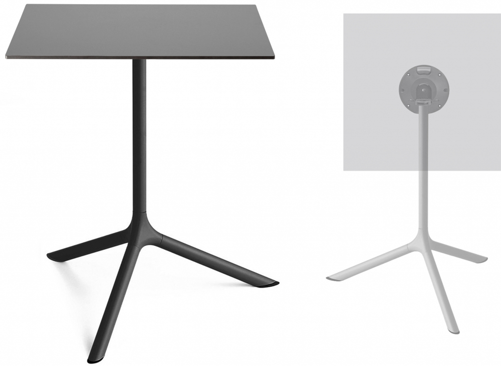 Стол ламинированный обеденный складной Scab Design Tripe Maxi Folding, черный, антрацит